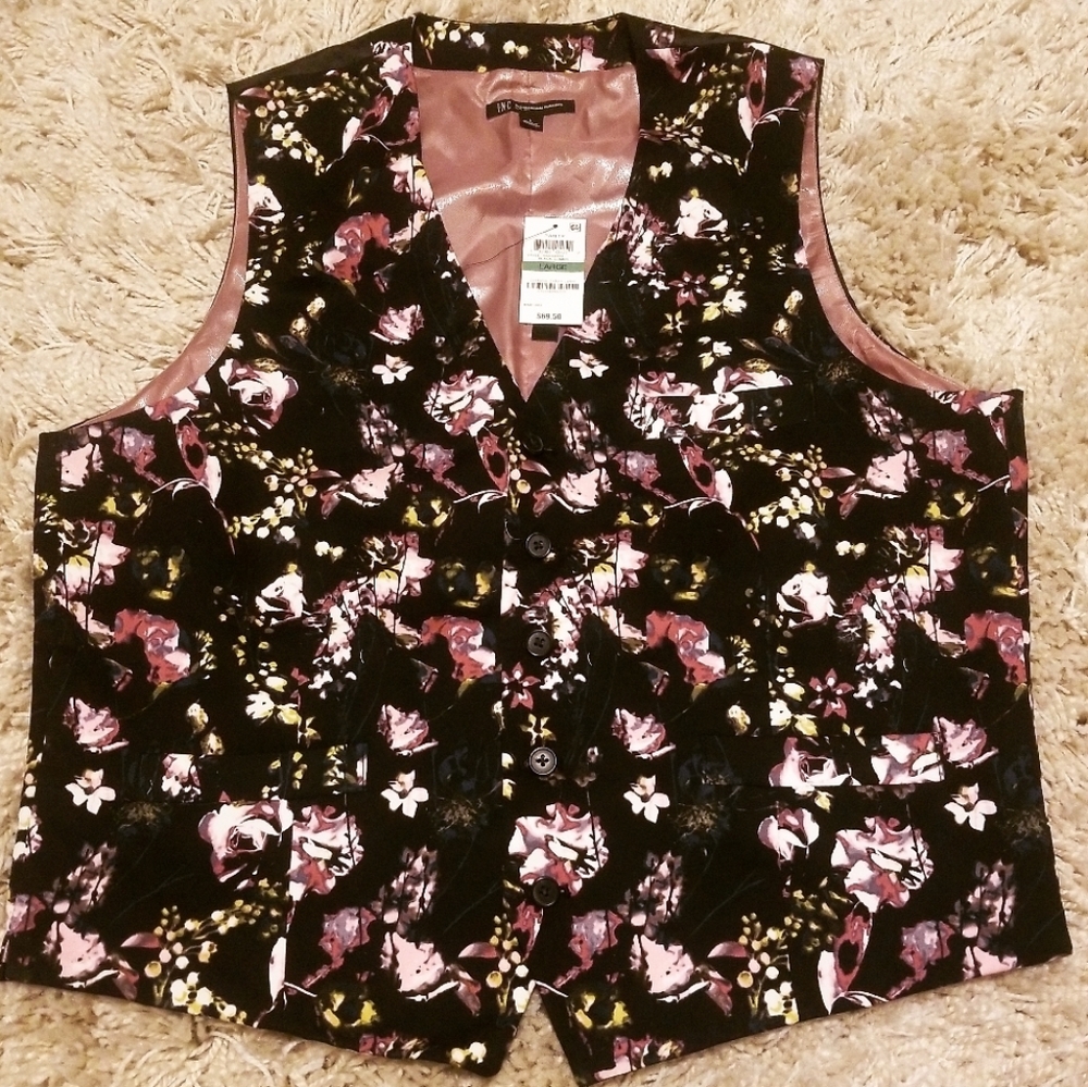 INC Floral Vest